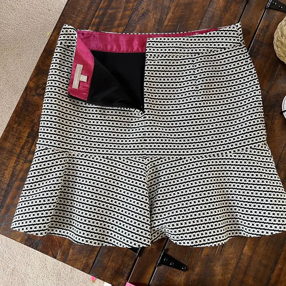 Banana Republic Black and White Fit & Flare Skirt Size 14 Office Siren Corpcore